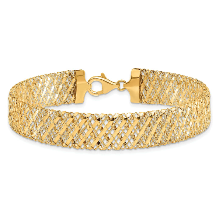 Leslie 14k Yellow Gold Fancy Stretch Bracelet