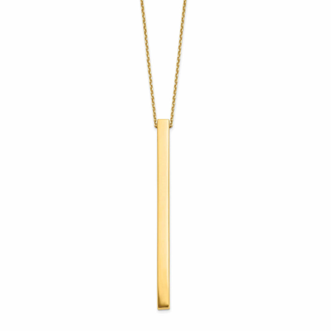 14k Yellow Gold Polished Bar Necklace