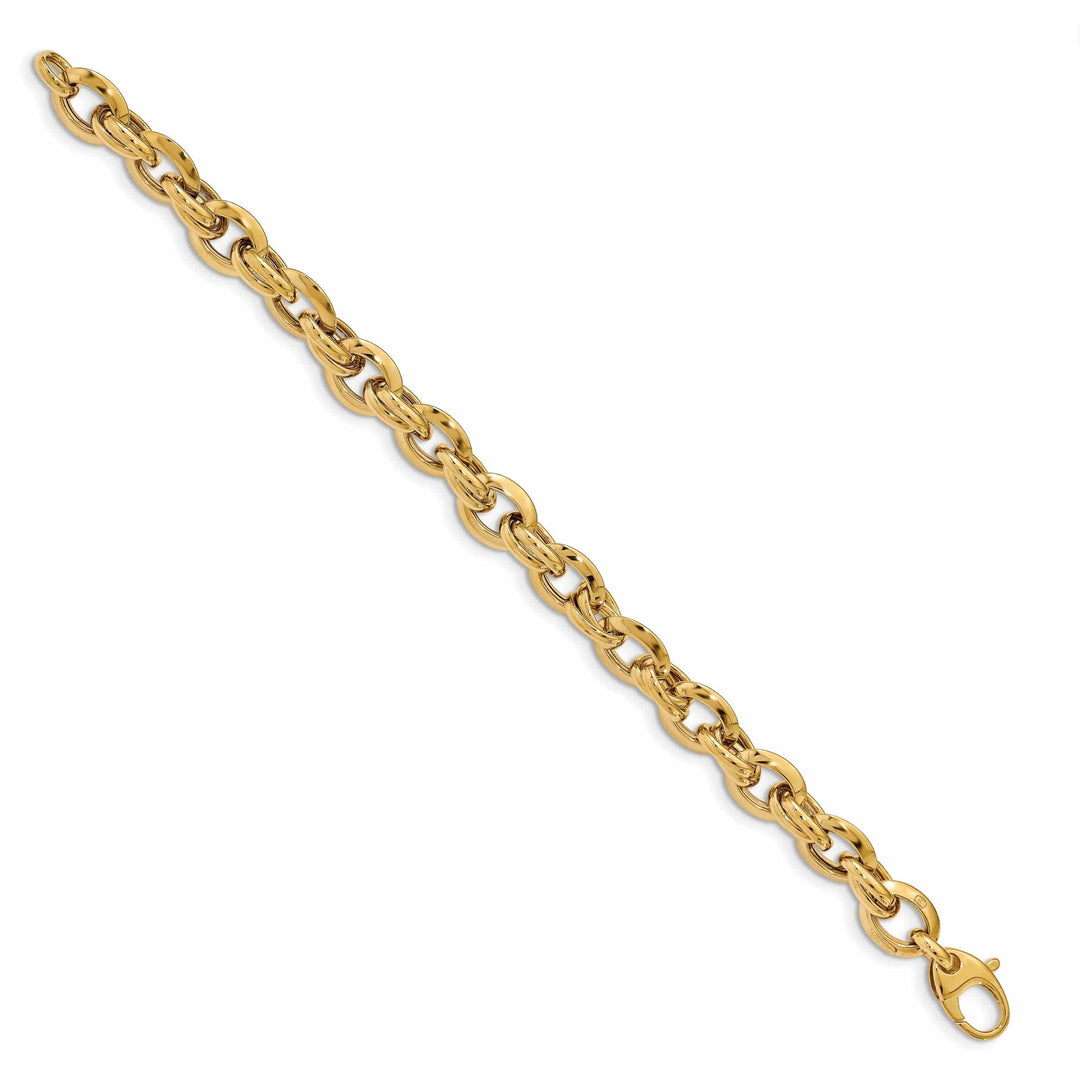 14k Yellow Gold Polished Fancy Link Bracelet