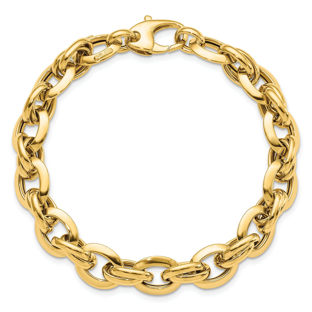 14k Yellow Gold Polished Fancy Link Bracelet