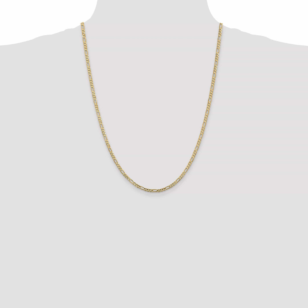 14k Yellow Gold 3.00m Concave Open Figaro Chain