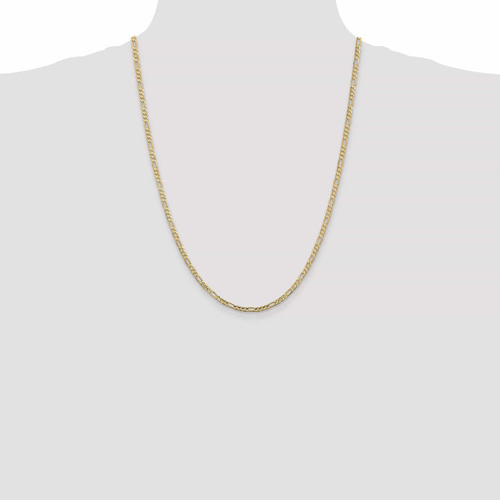 14k Yellow Gold 3.00m Concave Open Figaro Chain