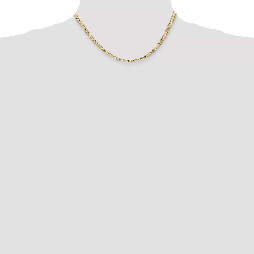 14k Yellow Gold 4.00m Concave Open Figaro Chain
