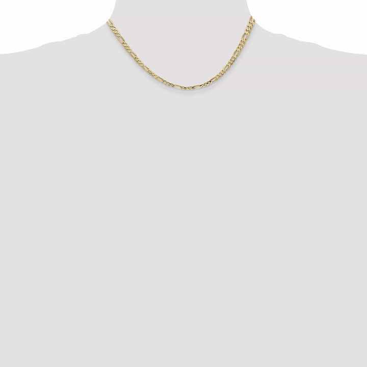 14k Yellow Gold 4.00m Concave Open Figaro Chain