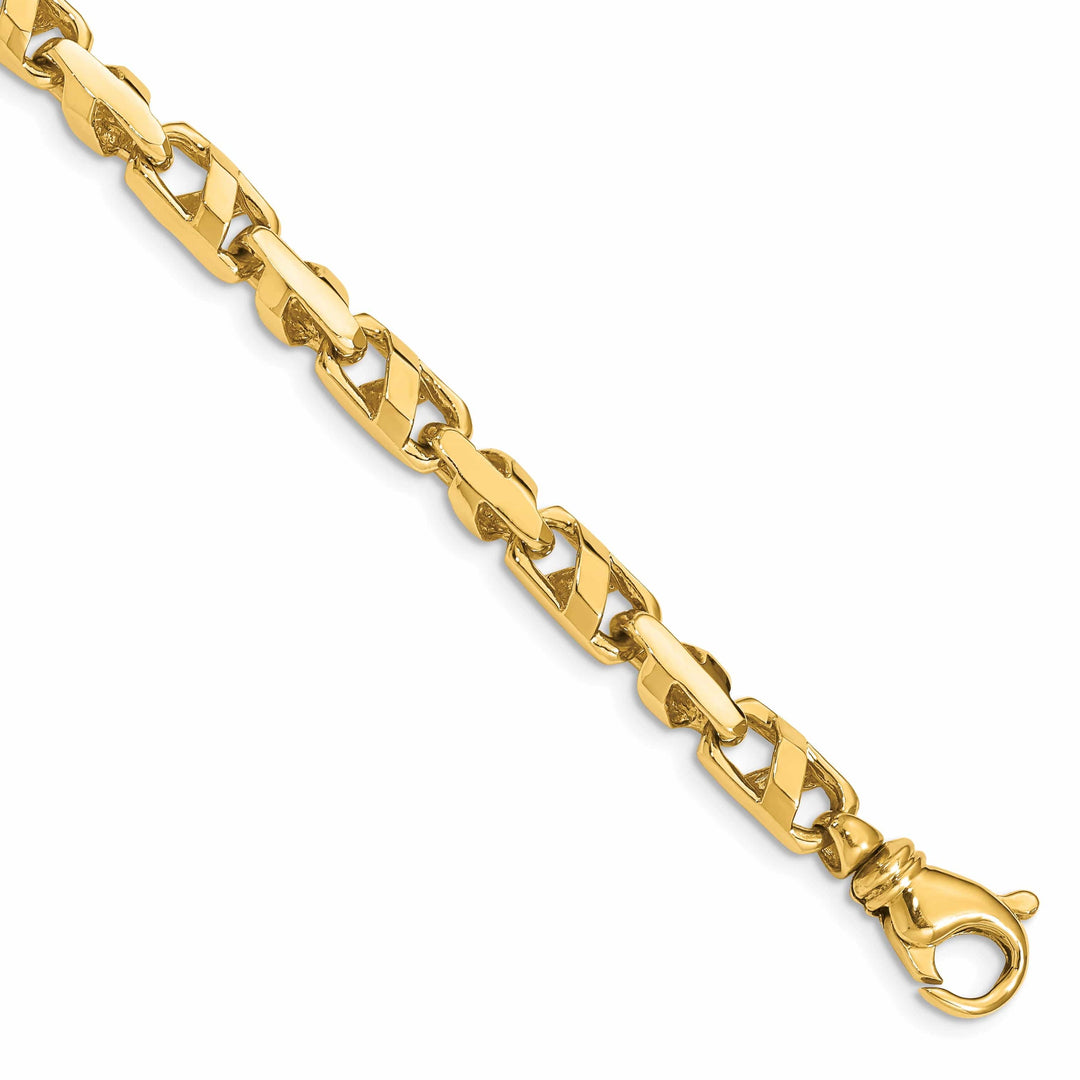 14k Yellow Gold Solid 5.25mm Fancy Link Chain