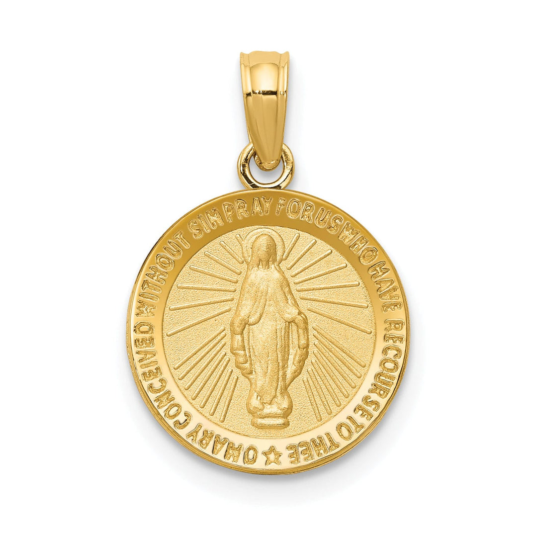 14k Yellow Gold Miraculous Medal Pendant