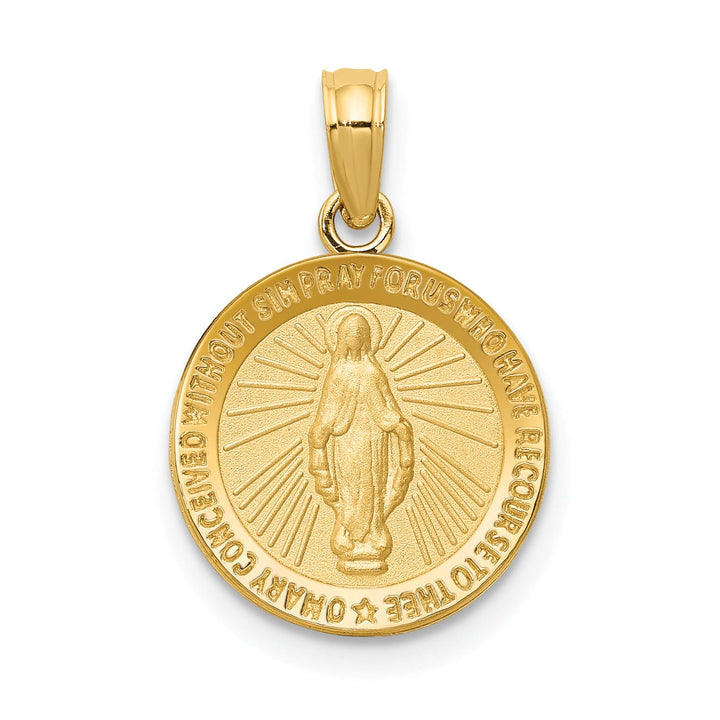 14k Yellow Gold Miraculous Medal Pendant