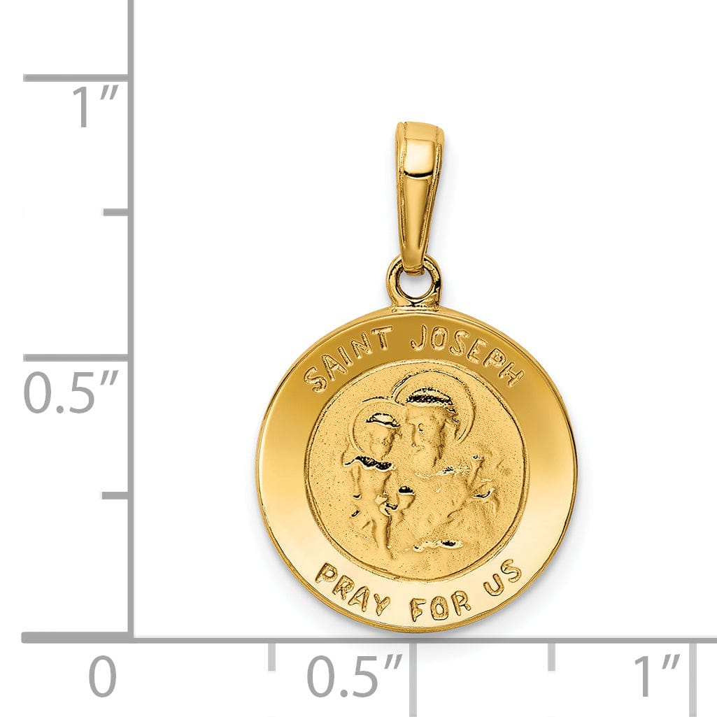 14k Yellow Gold Saint Joseph Medal Pendant