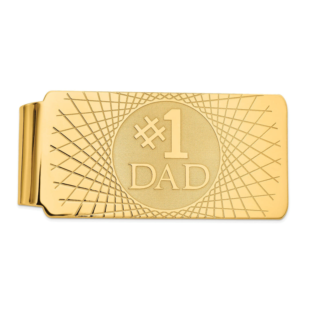 14k Yellow Gold Solid # 1 Dad Money Clip