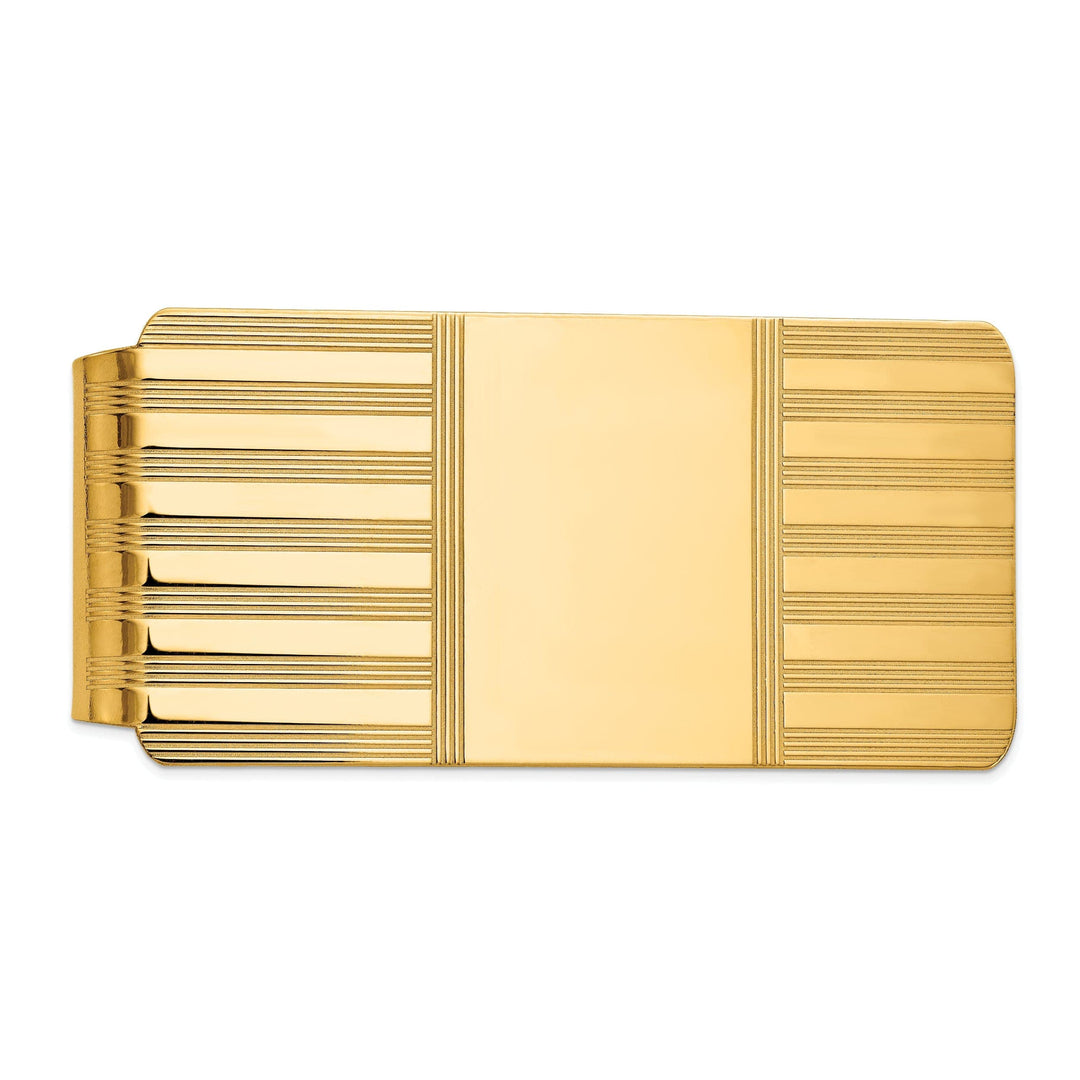 14k Yellow Gold Solid Line Design Money Clip.