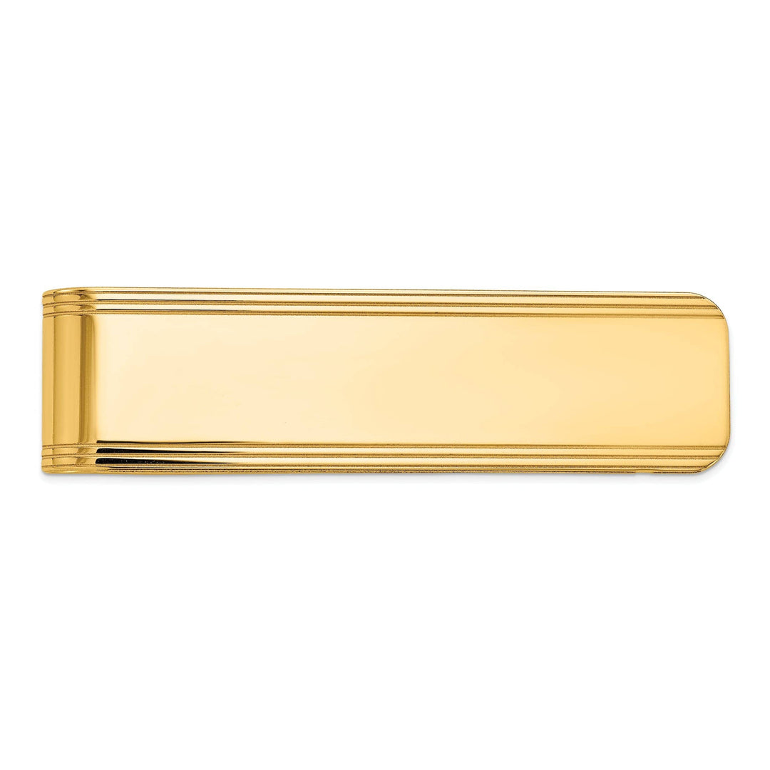 14k Yellow Gold Solid Line Design Money Clip.