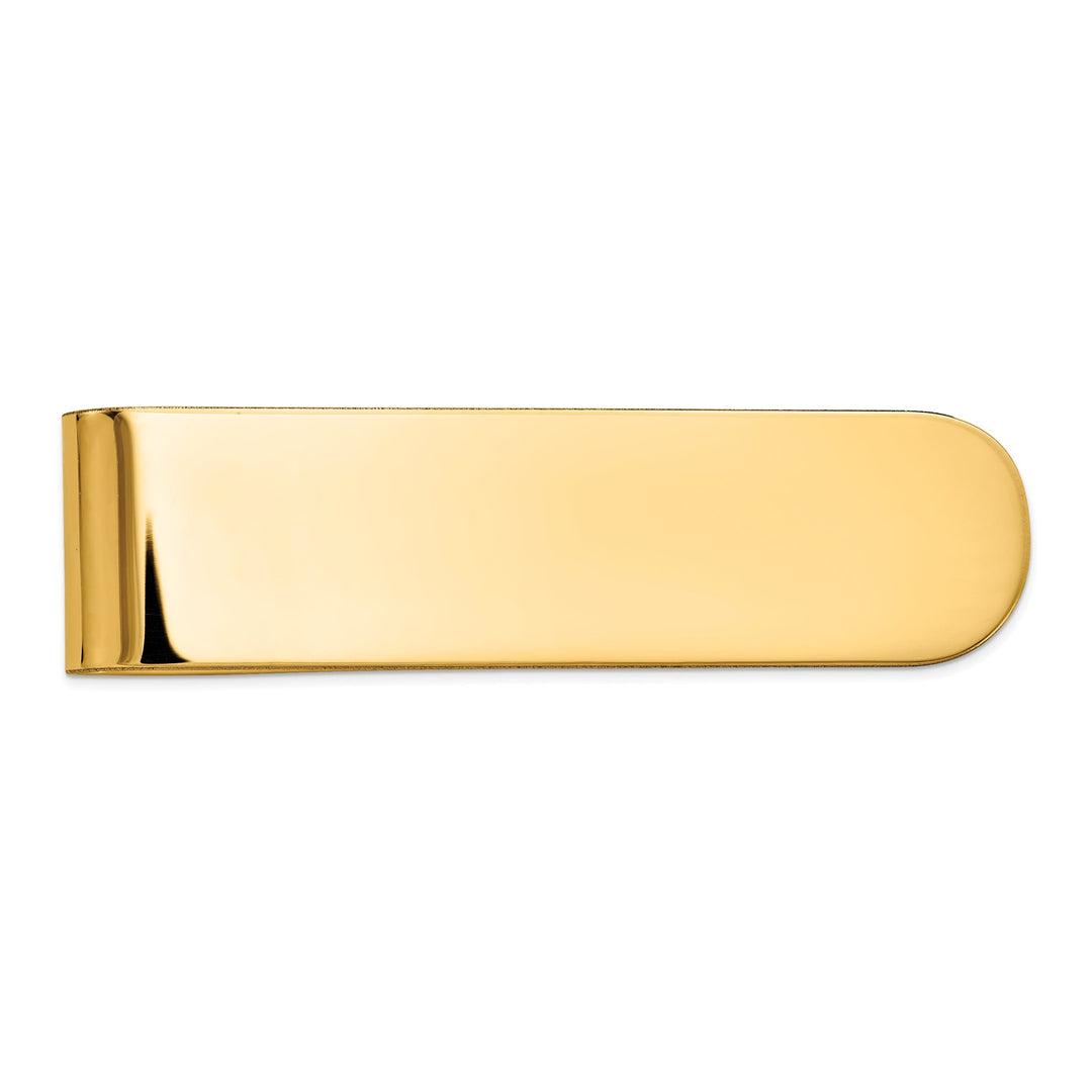 14k Yellow Gold Solid Smooth Flat Money Clip.