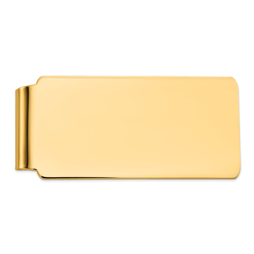 14k Yellow Gold Solid Smooth Flat Money Clip.