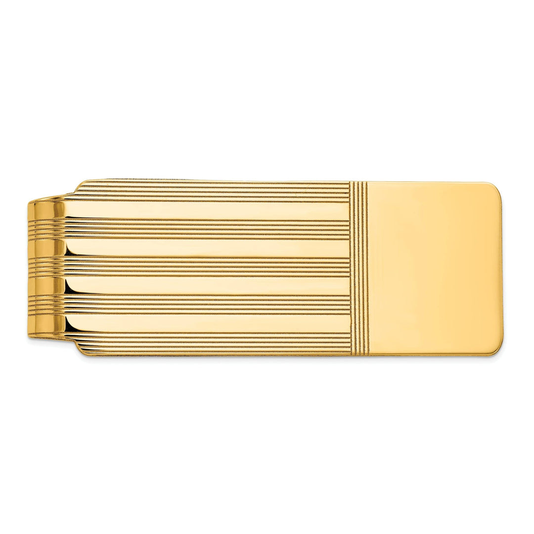 14k Yellow Gold Solid Fold Over Money Clip
