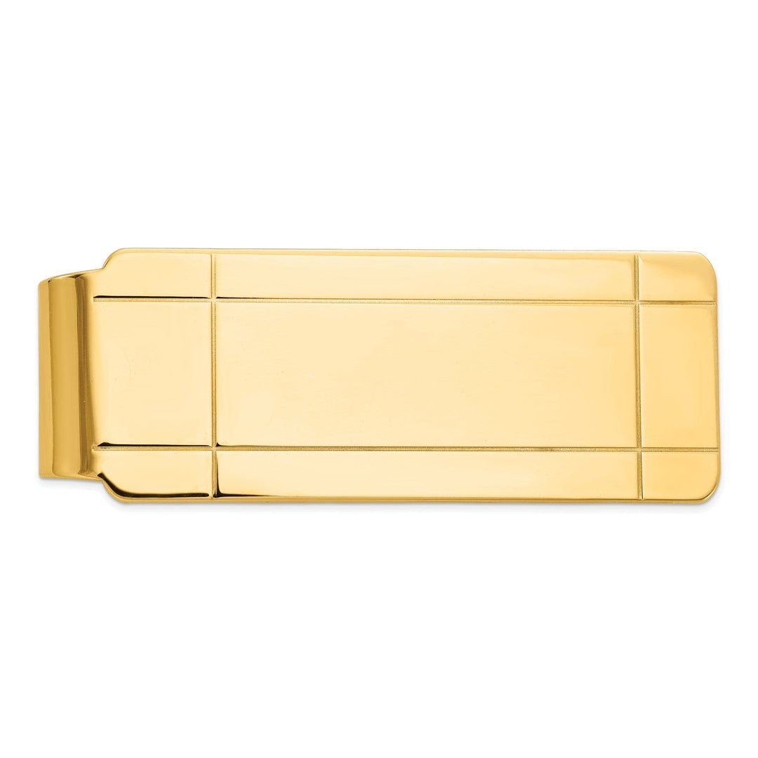 14k Yellow Gold Solid Line Design Money Clip