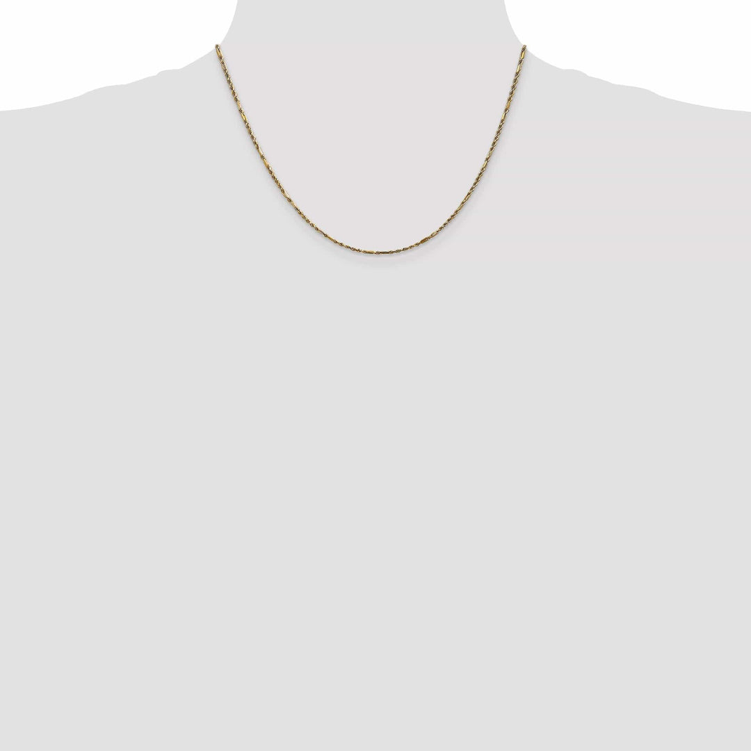 14k Yellow Gold 2.00mm D.C Milano Rope Chain
