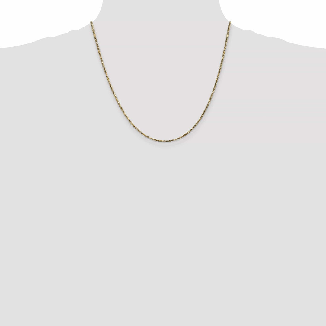 14k Yellow Gold 2.00mm D.C Milano Rope Chain