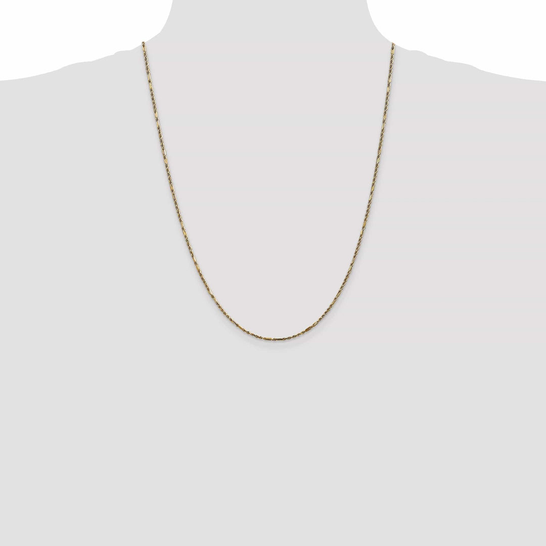 14k Yellow Gold 2.00mm D.C Milano Rope Chain