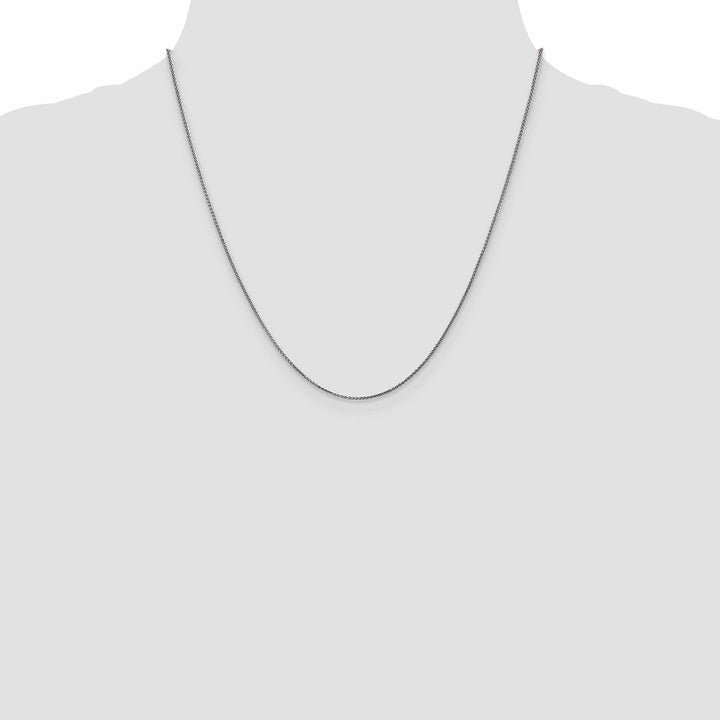 14k White Gold 0.80mm Diamond Cut Spiga Chain
