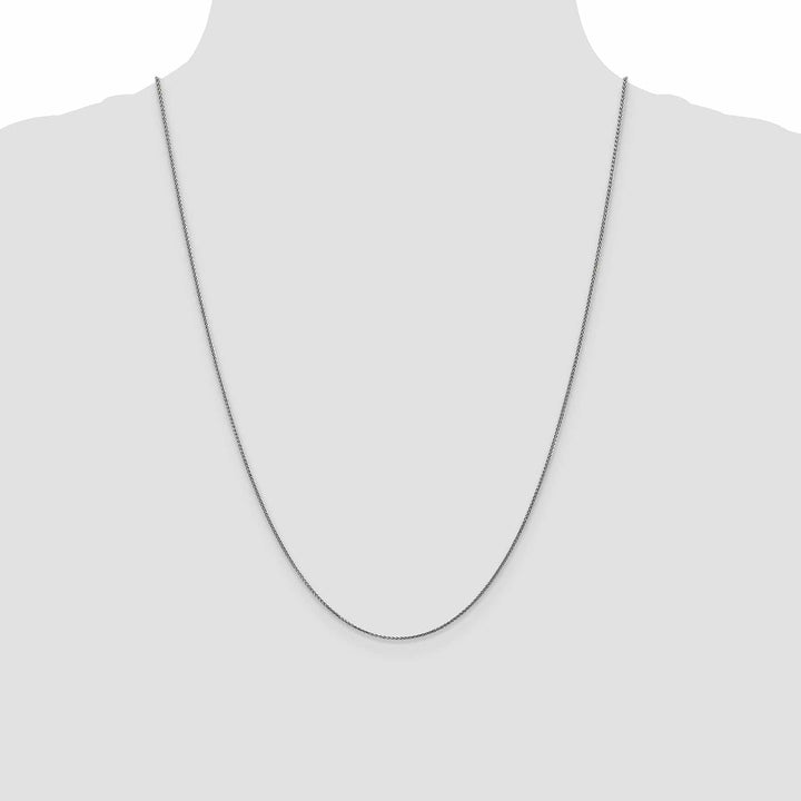 14k White Gold 0.80mm Diamond Cut Spiga Chain