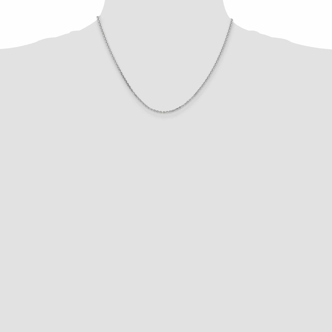 14k White Gold 1.65mm Solid D.C Cable Chain