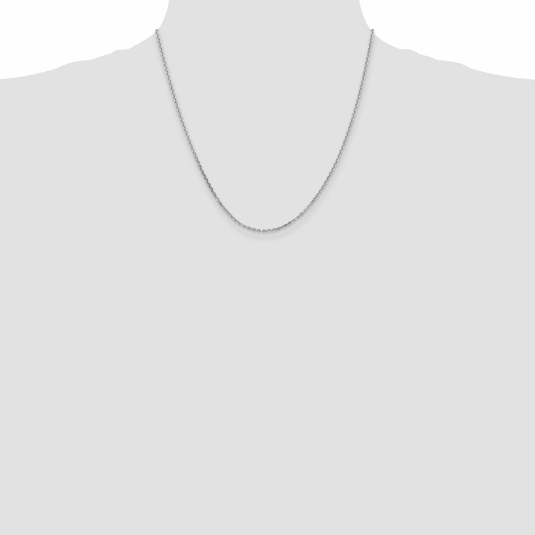 14k White Gold 1.65mm Solid D.C Cable Chain