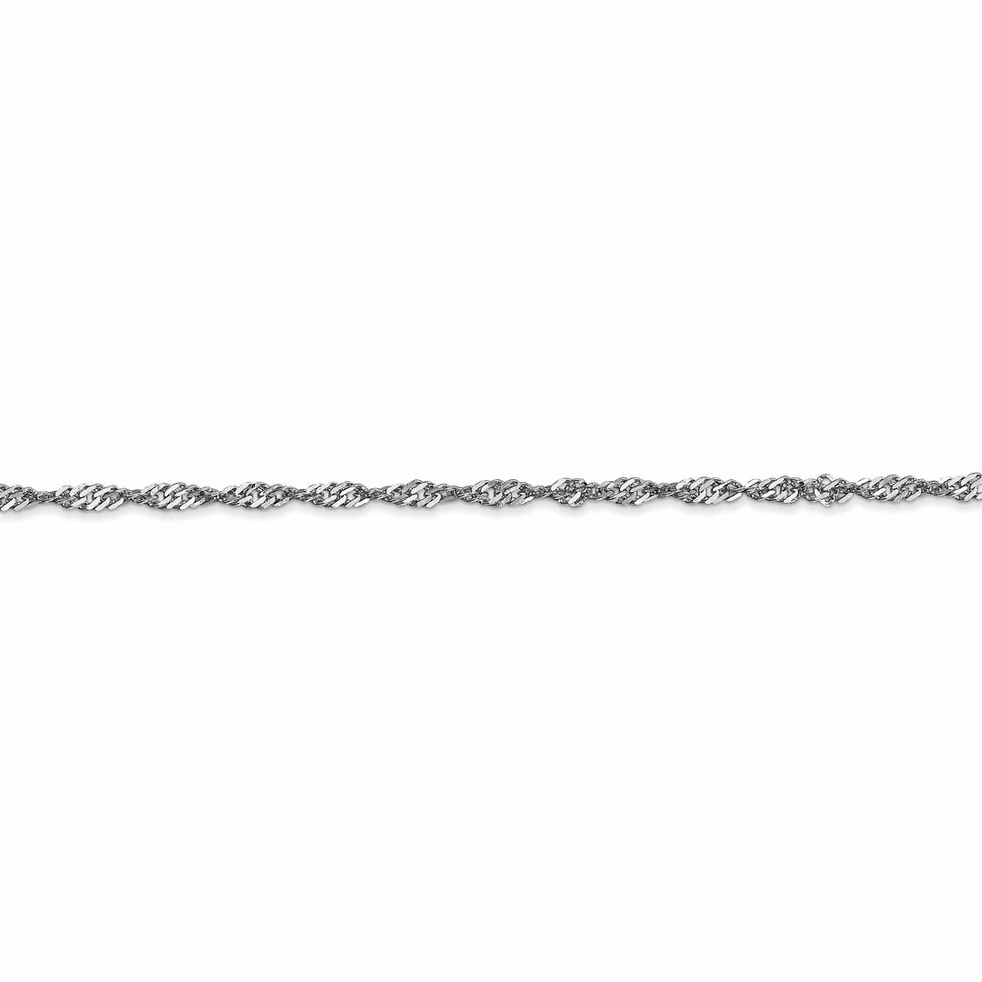 14k White Gold 2.00mm Polished Singapore Chain