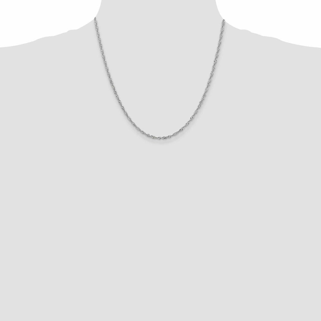 14k White Gold 2.00mm Polished Singapore Chain