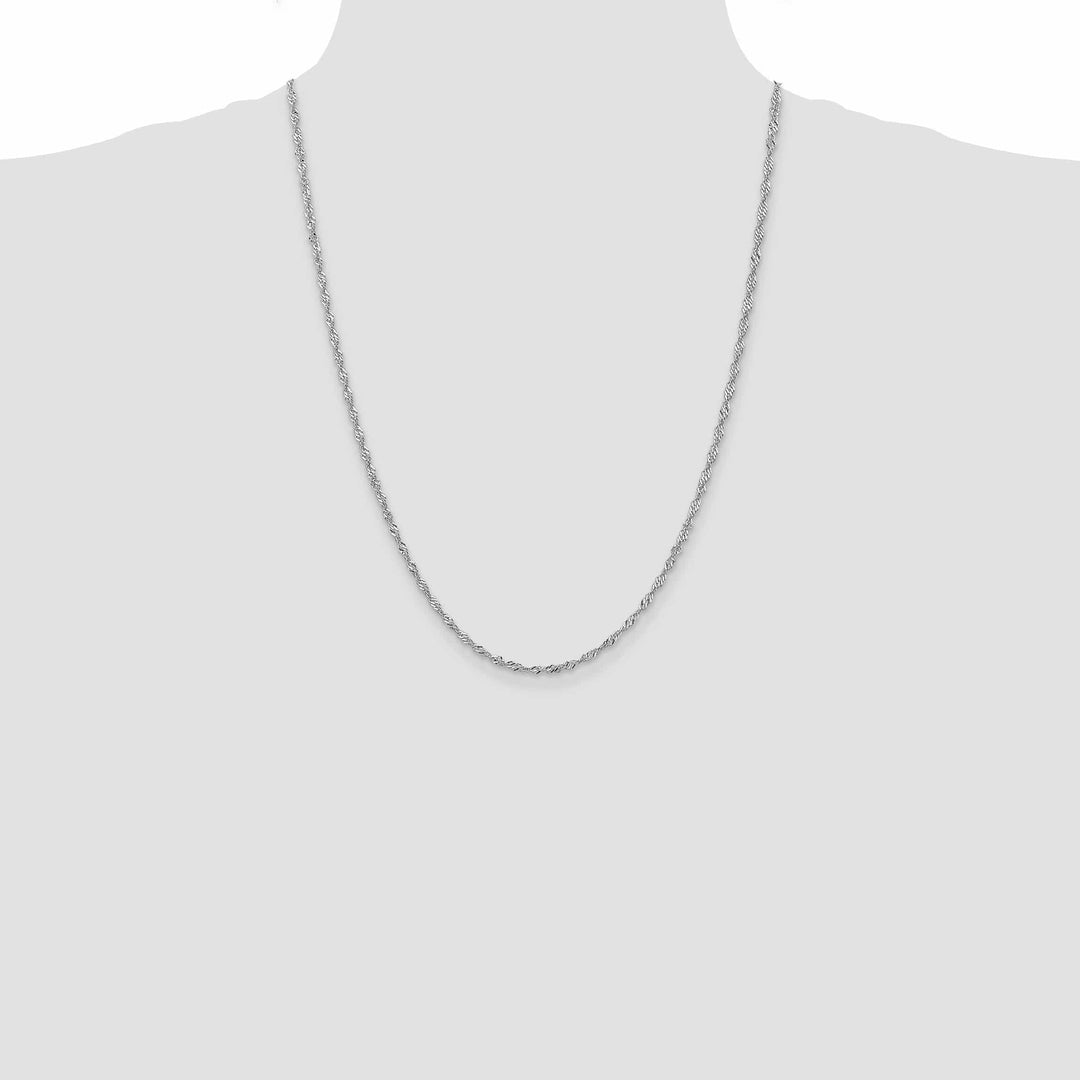 14k White Gold 2.00mm Polished Singapore Chain