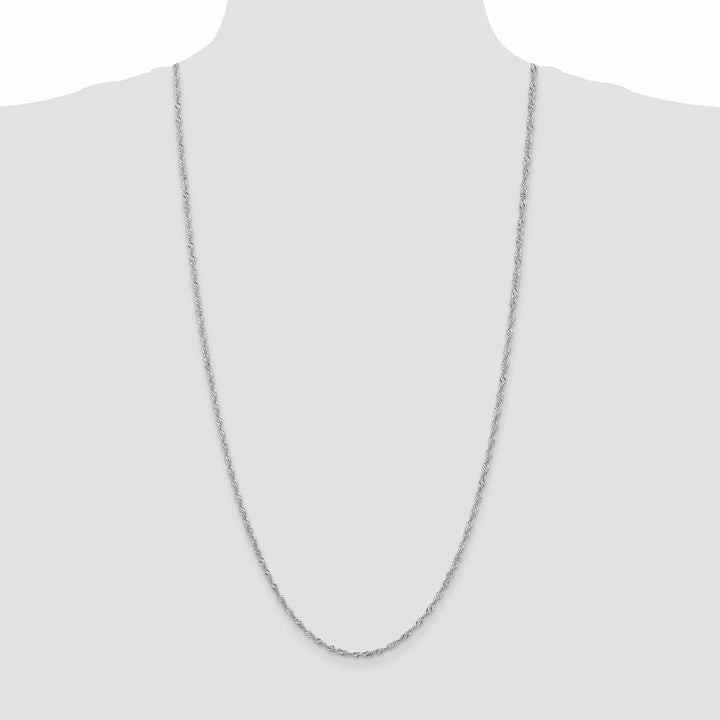 14k White Gold 2.00mm Polished Singapore Chain