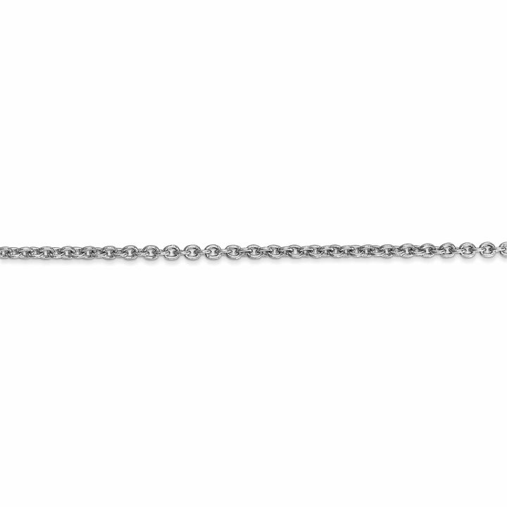 14k White Gold 2.20m Solid Polish Cable Chain