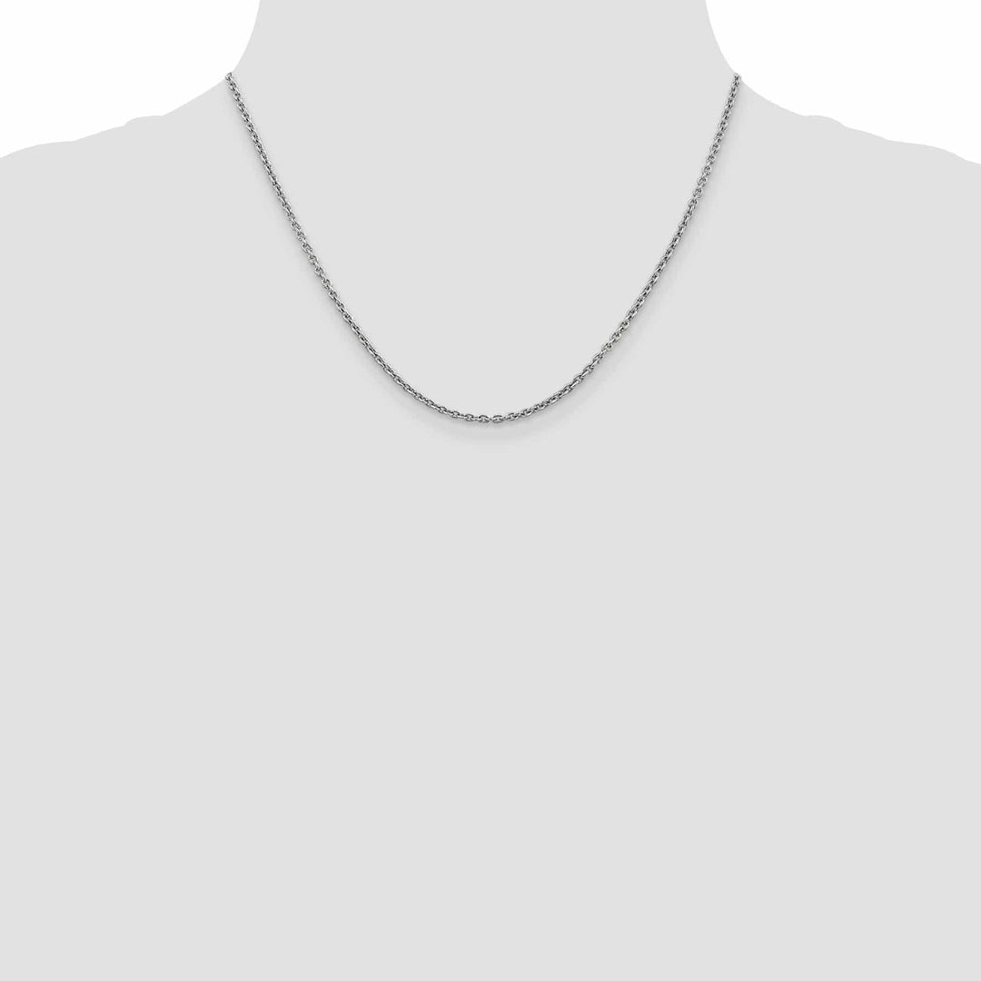14k White Gold 2.20m Solid Polish Cable Chain