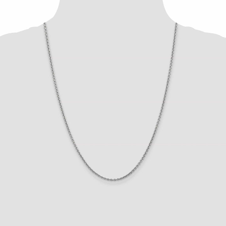 14k White Gold 2.20m Solid Polish Cable Chain