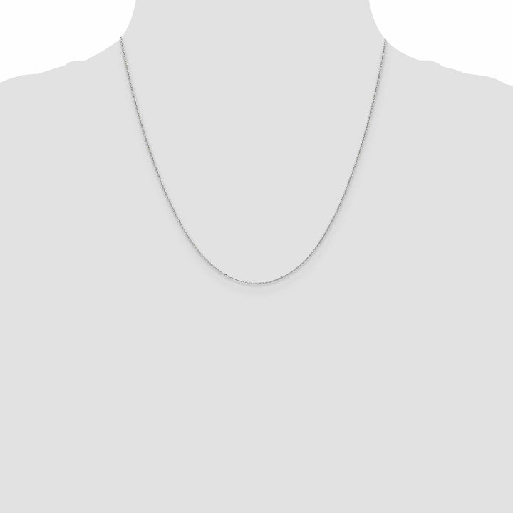 14k White Gold 0.80mm Solid D.C Cable Chain