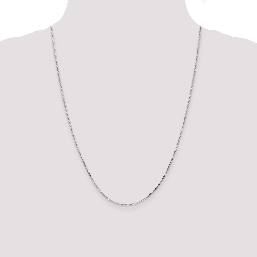 14k White Gold 1.40mm Round Link Cable Chain