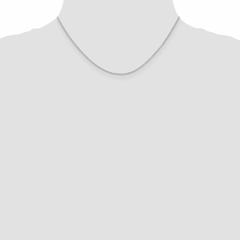 14k White Gold 0.70mm Round Link Cable Chain