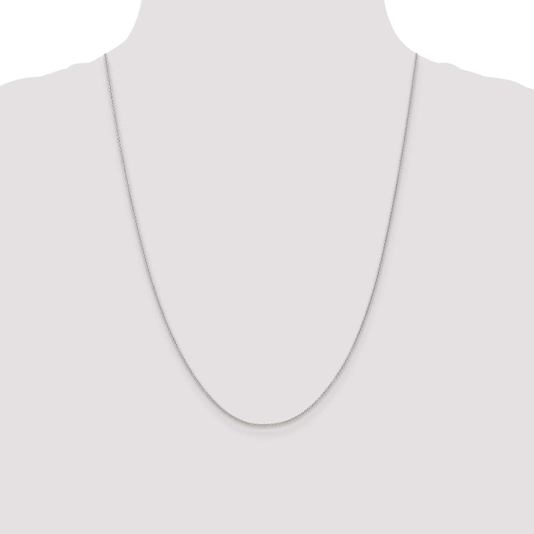 14k White Gold 0.70mm Round Link Cable Chain