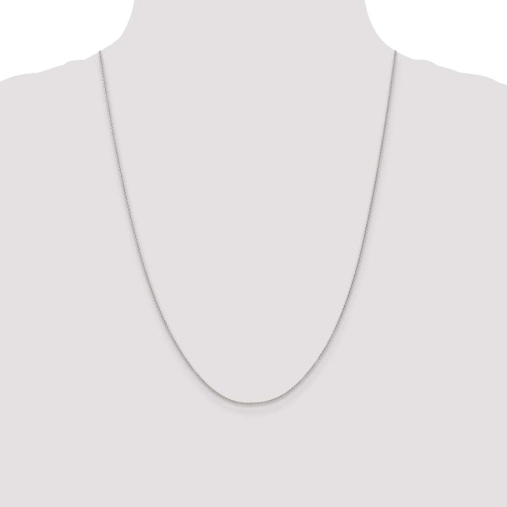 14k White Gold 0.70mm Round Link Cable Chain