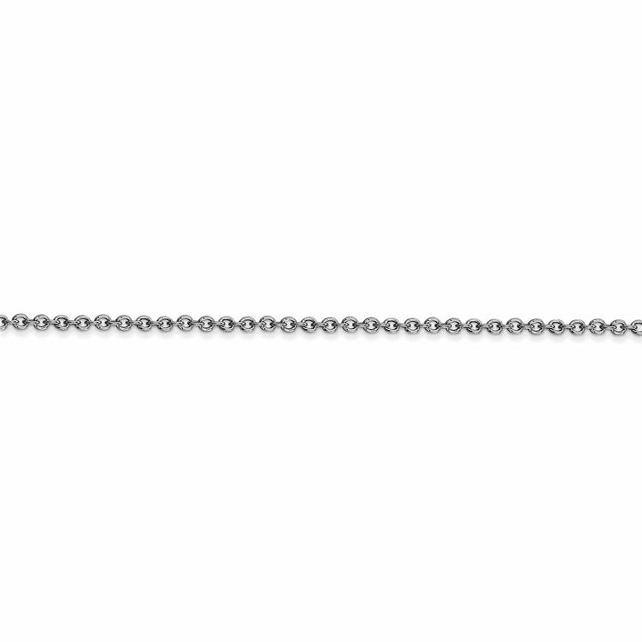 14k White Gold 1.67mm Round Link Cable Chain