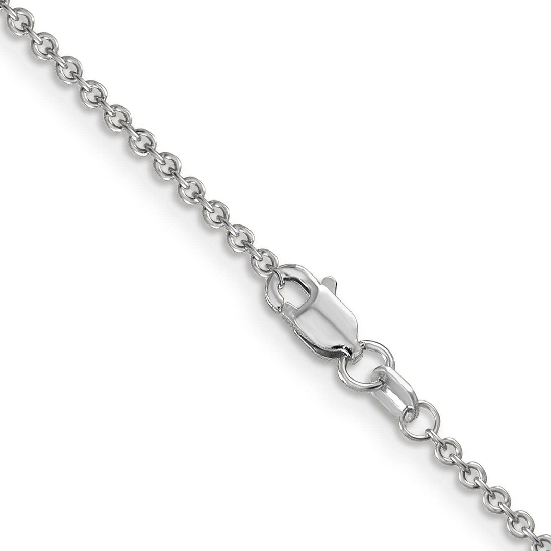 14k White Gold 1.67mm Round Link Cable Chain