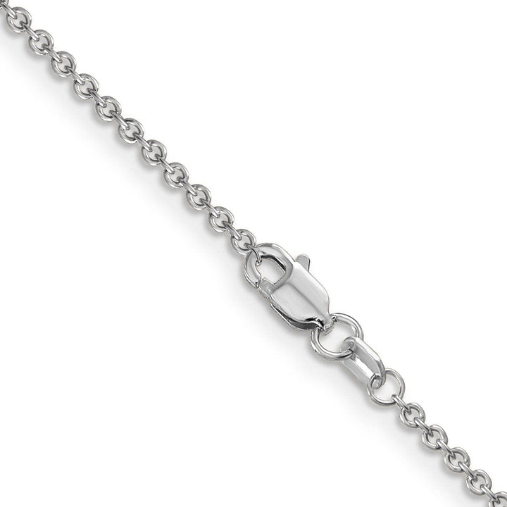 14k White Gold 1.67mm Round Link Cable Chain
