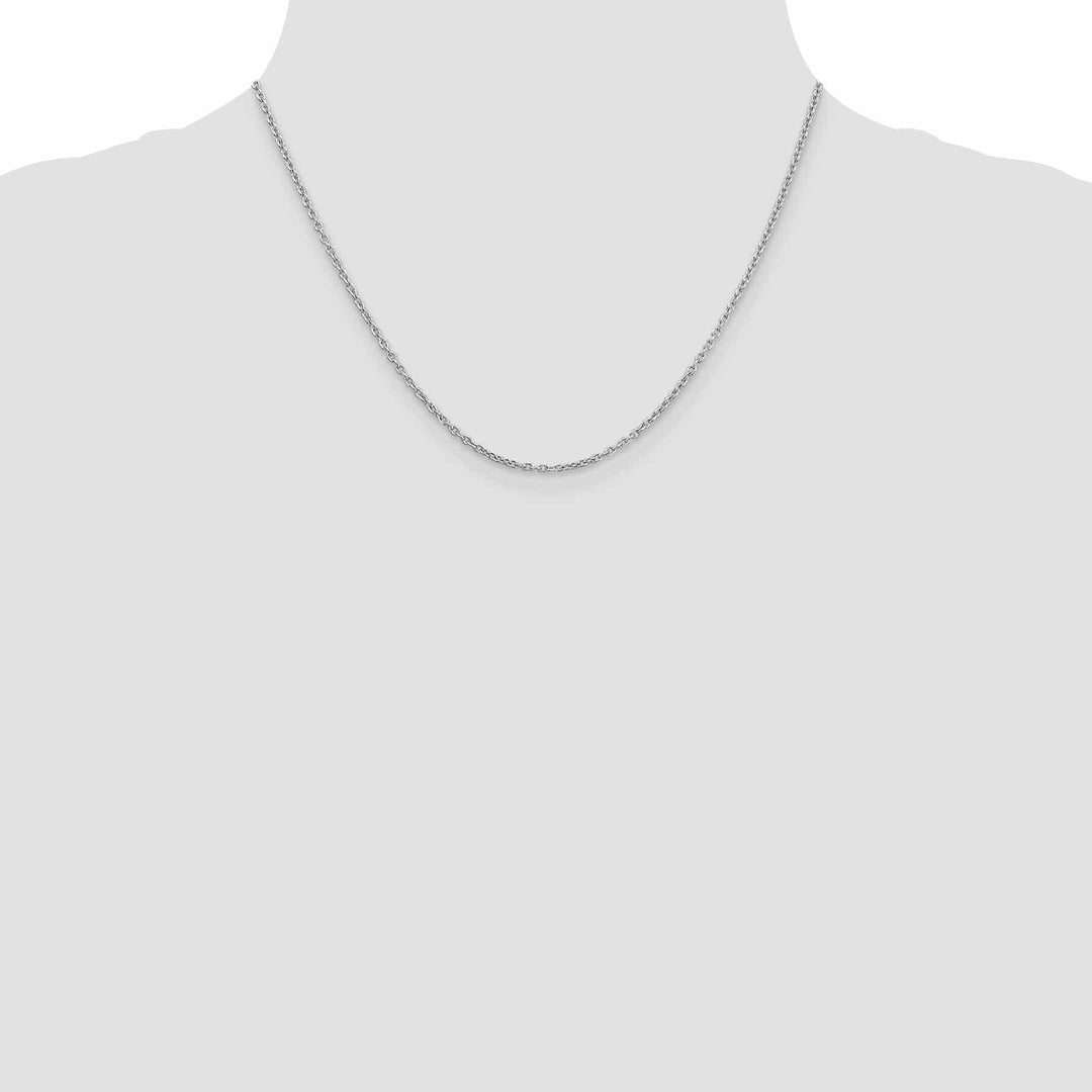 14k White Gold 2.00mm Round Link Cable Chain