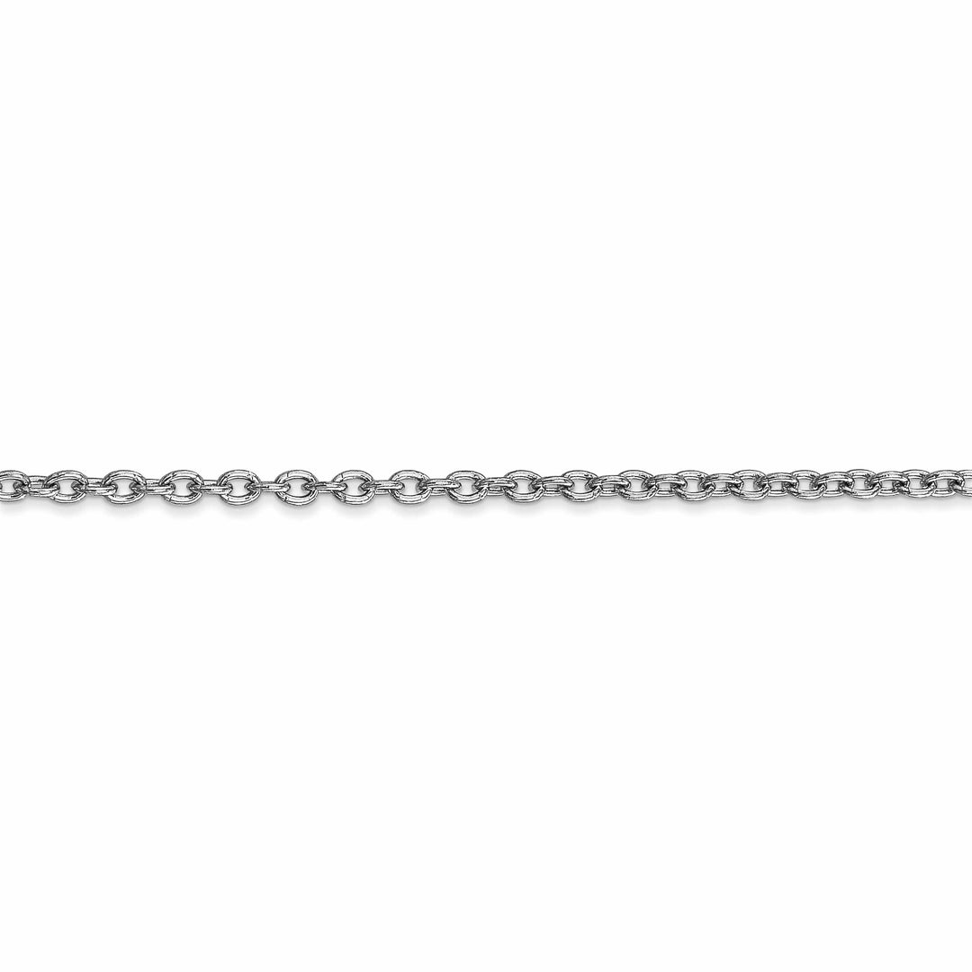 14k White Gold 2.40mm Round Link Cable Chain