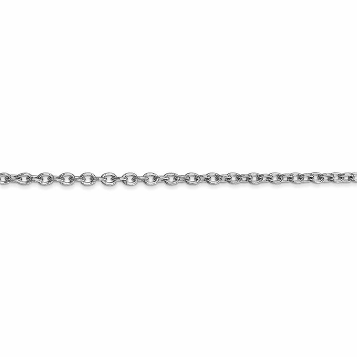 14k White Gold 2.40mm Round Link Cable Chain