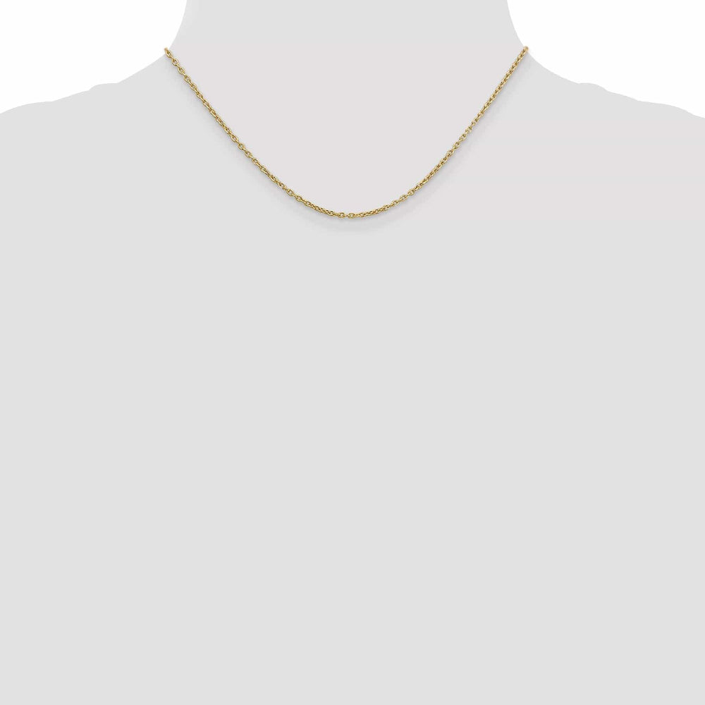 14k Yellow Gold 2.00mm Round Link Cable Chain