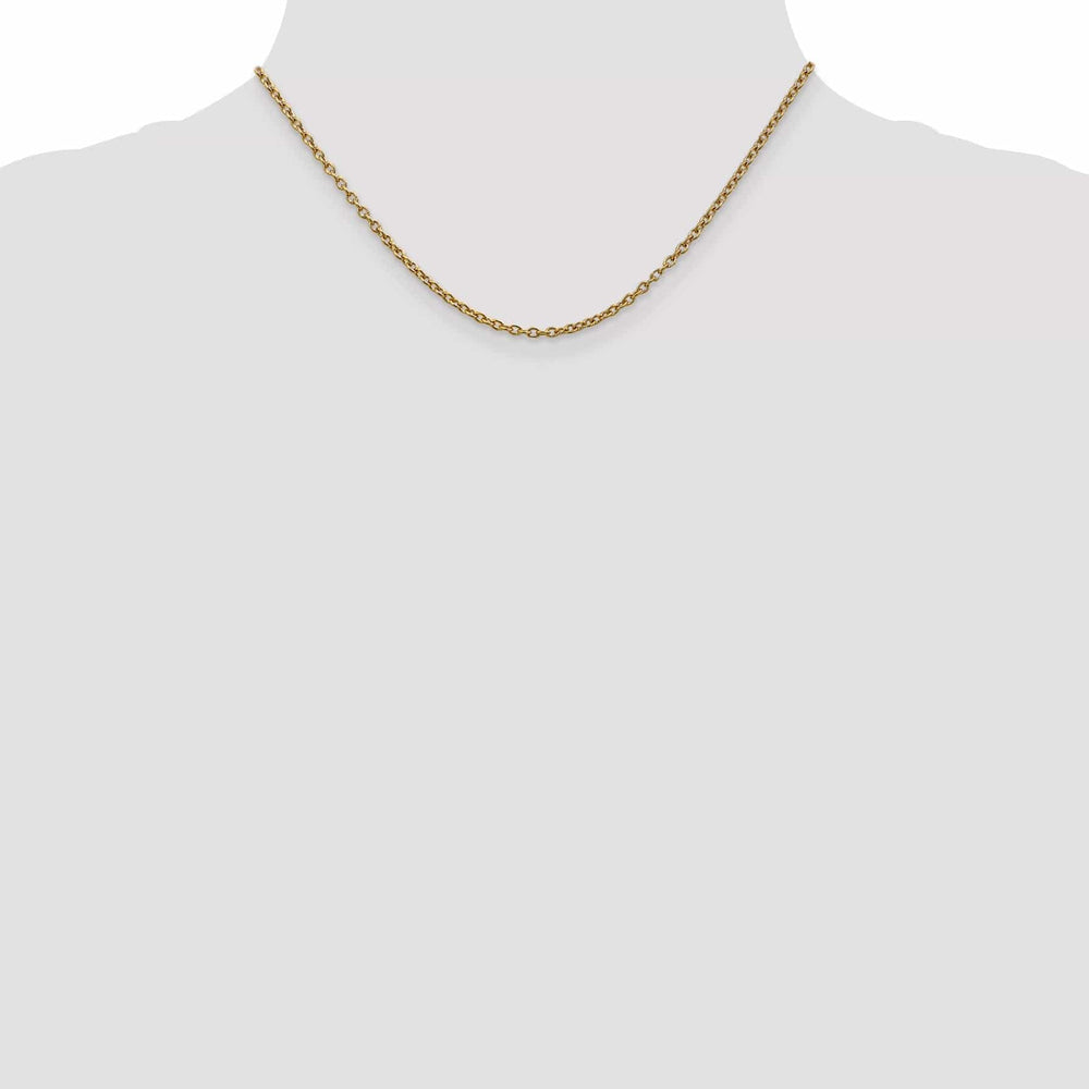 14k Yellow Gold 2.40mm Round Link Cable Chain