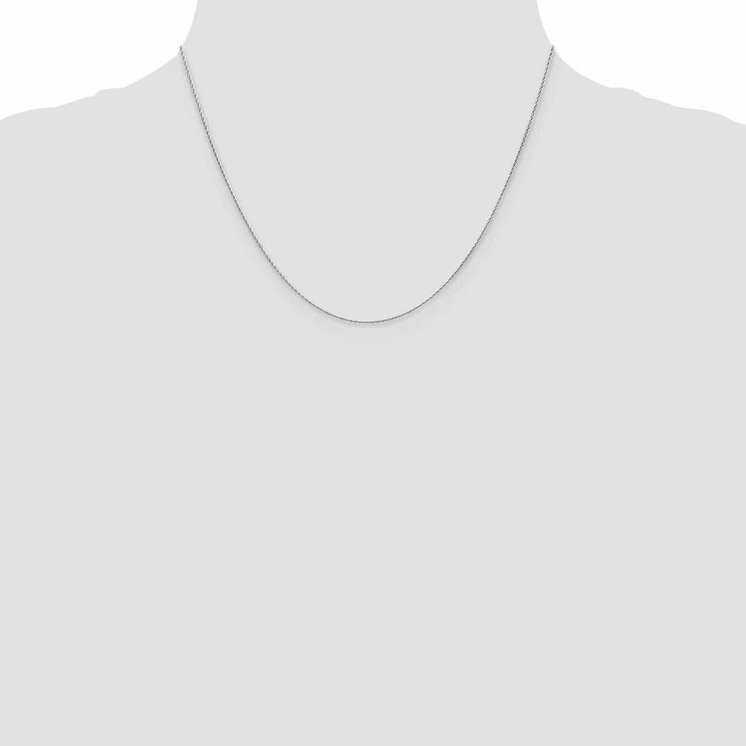 14K White Gold .80m Round Parisian Wheat Chain