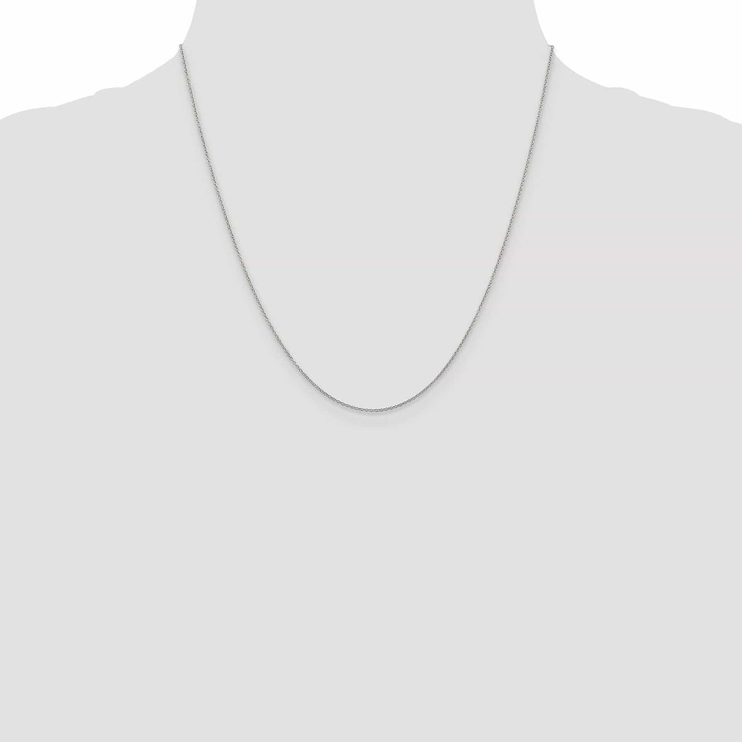14k White Gold 0.80mm Solid Polish Cable Chain