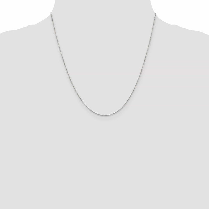 14k White Gold 0.80mm Solid Polish Cable Chain