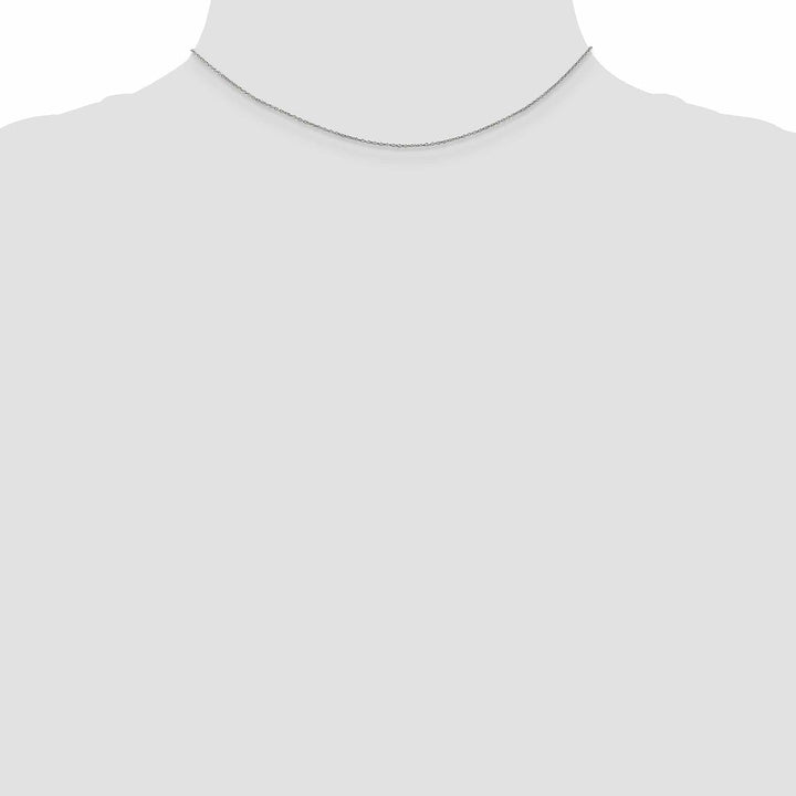 14k White Gold 0.80mm Solid Polish Cable Chain